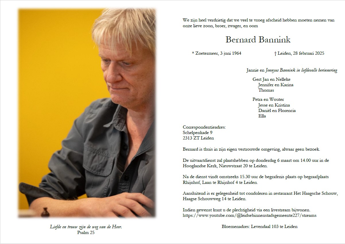 Uitvaart Bernard Bannink